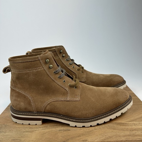 New Mens‎ Johnston & Murphy Barrett Plain Toe Boot Suede Leather Shoes Size 13 M main image 6